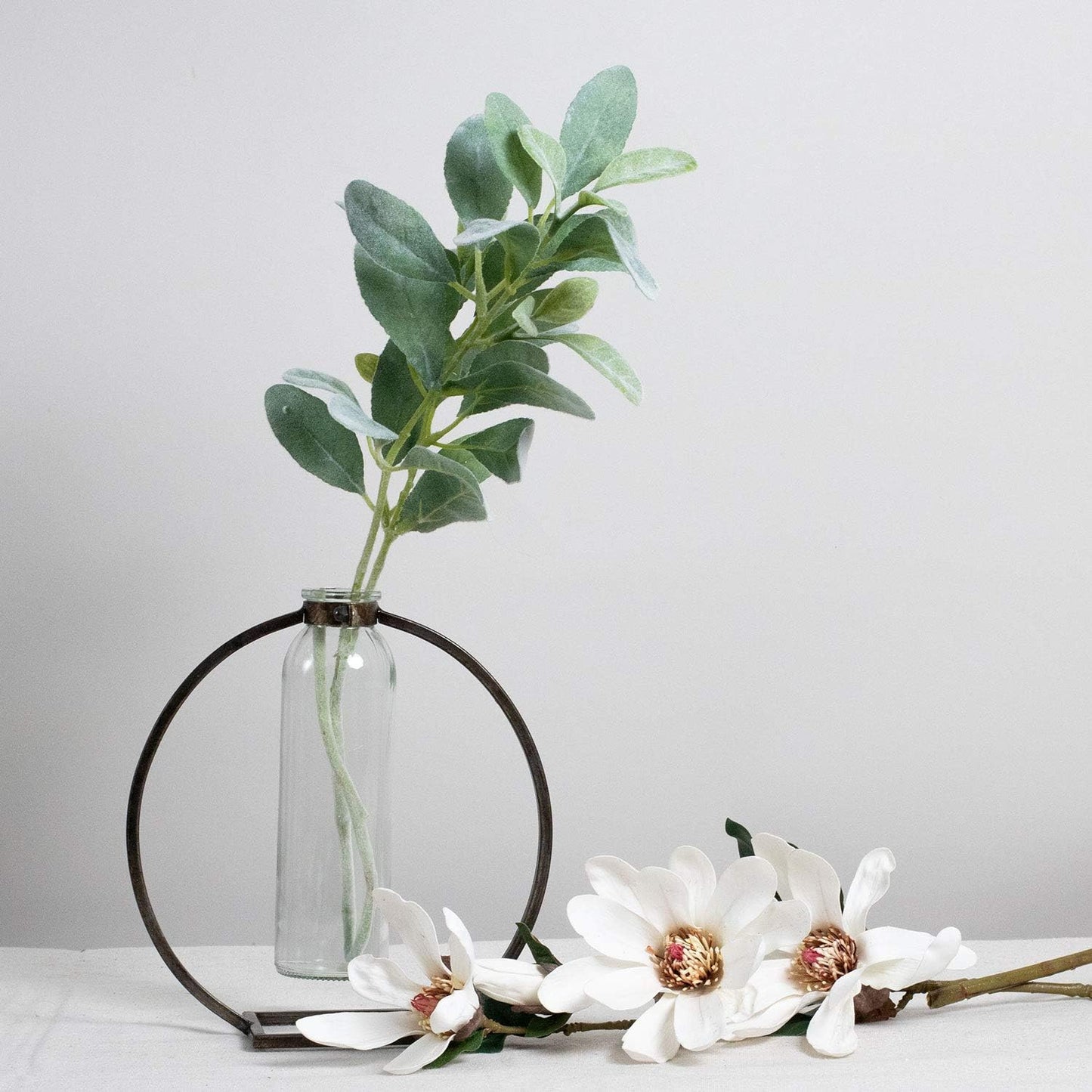 Nordic Retro Iron Art Hydroponics Glass Vase – Golden Metal Flower Stand Homedecoro