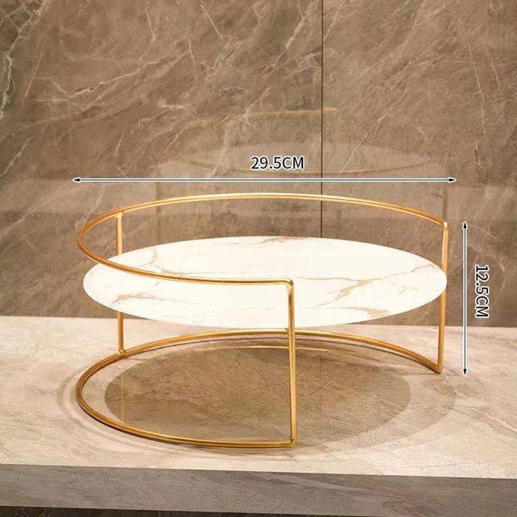 Stylish Round Cosmetic Shelf Organizer – Single-Layer Metal & Acrylic Makeup Rack Homedecoro