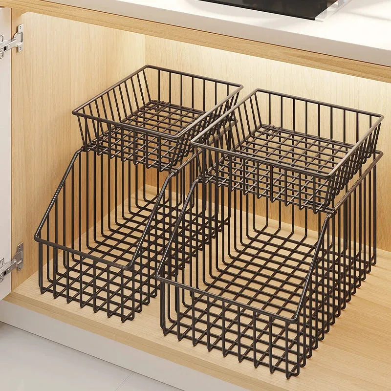 Multipurpose Storage Rack – Iron Bathroom & Kitchen Organizer Shelf Homedecoro