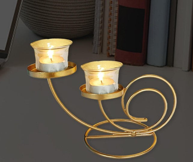 2Arms Candlestick Holder Candle Stand Candelabra for Wedding Home Desk Decor D4DECORATOR